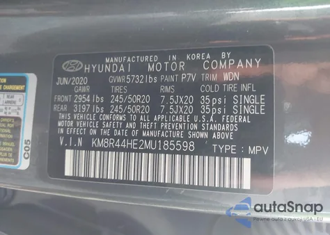 2021 Hyundai Palisade Sel from USA, damaged, VIN KM8R44HE2MU185598